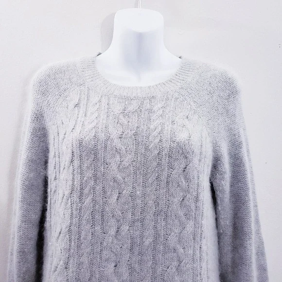 Fenn Wright Mason Angora Cozy Cable Knit Gray Sweater Women's Size Medium - Picture 2 of 5